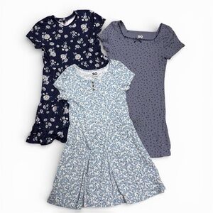 SO Kids Floral Dress Set - Blue and White 14/16